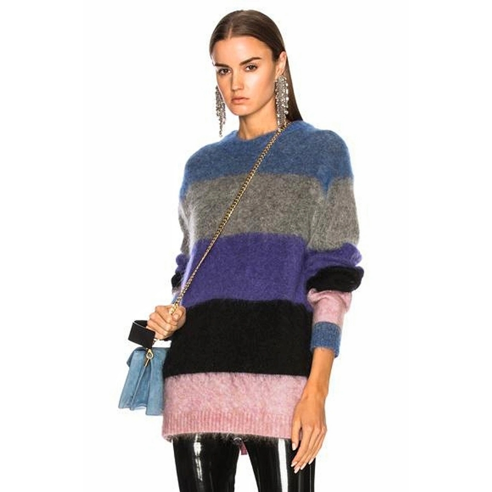 Acne Studios Albah Multi Stripe Mohair Wool Oversized Sweater - Picture 8 of 13